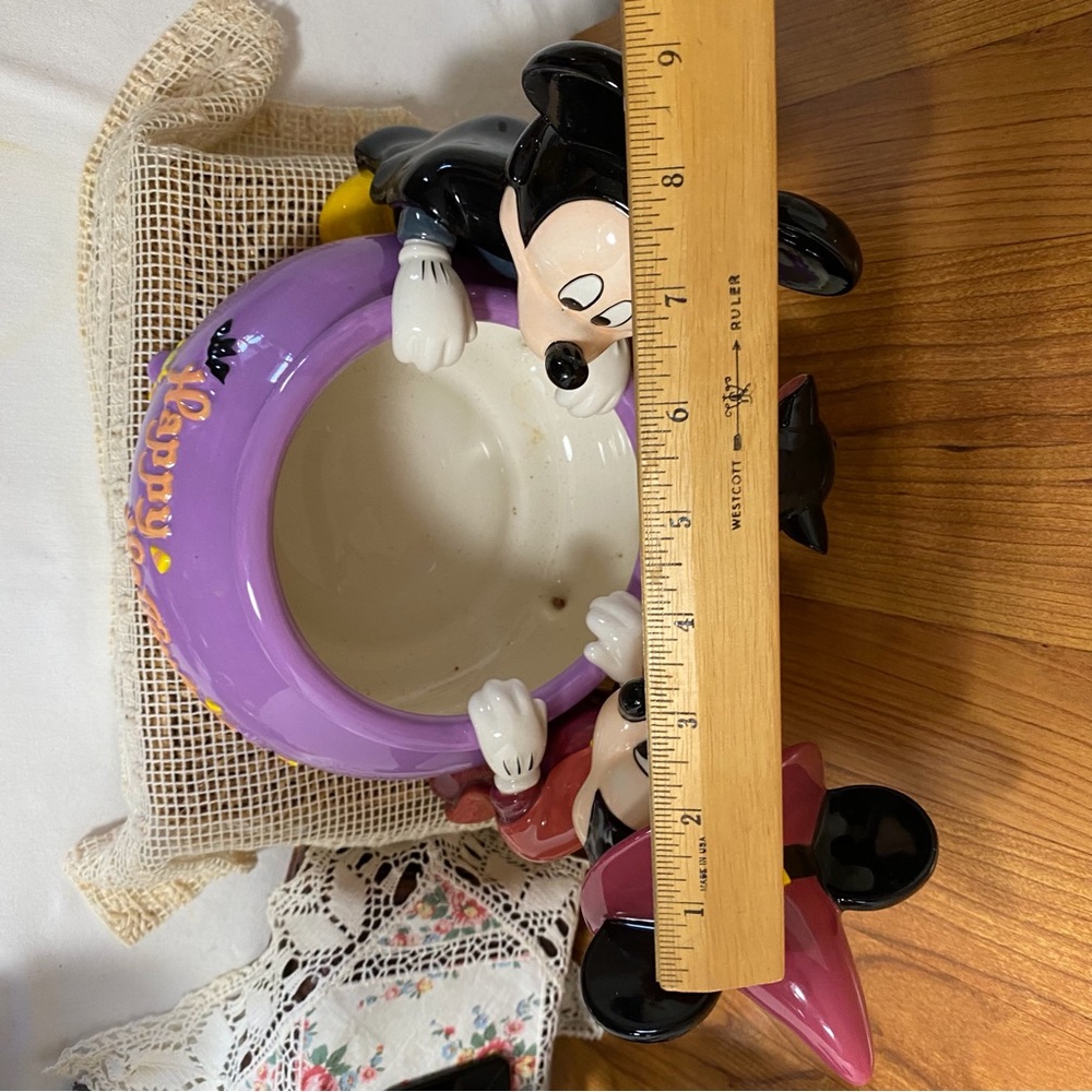 Disney Mickey & Minnie Mouse Halloween Candy Bowl – Ceramic Collectible Decor - Picture 10 of 11